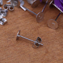 Pro Wedge Stud Earrings, Stainless Steel, Blank, 100 Pieces