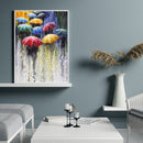 Painting By Numbers DIY Raining Street Hand Painted Canvas Oil Art Picture
