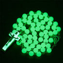 Glow in Dark Rosary Bead Luminous Necklace Jewelry Gift G3Y5