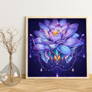 11CT Full Embroidery DIY Purple Lotus Stamped Cross Stitch Art Needlework K