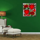 Handmade Red Rose Heart 5D DIY Full Round Drill Drawing Kit Art Diamond Painting
