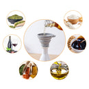 Silicone Retractable Wide Mouth Funnel Liquid Filter Separator Tool (Grey)