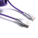 2pcs Mechanical Keyboard Cable Type-C USB Aviation Spring Wire(Purple)