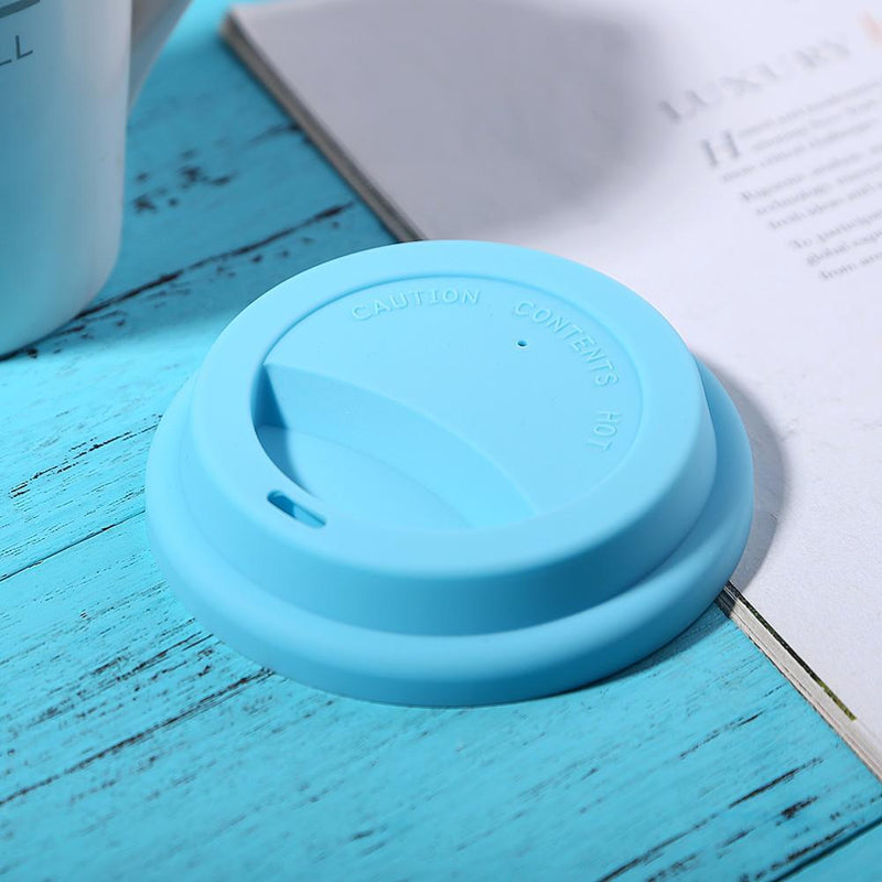 Silicone Cup Lid Reusable Anti-dust Leakproof Insulation Cover (Light Blue)