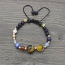 Occitop Fashion Unisex Women's Men's Planet Bead Bangle Adjustable