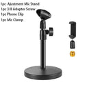 Desktop Microphone Stand Upgraded Adjustable With Base Micro Holder P0W7