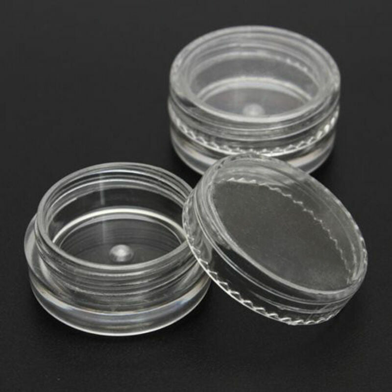 50Pcs Transparent Empty Plastic Cosmetic Sample Small Container Pots N3E2