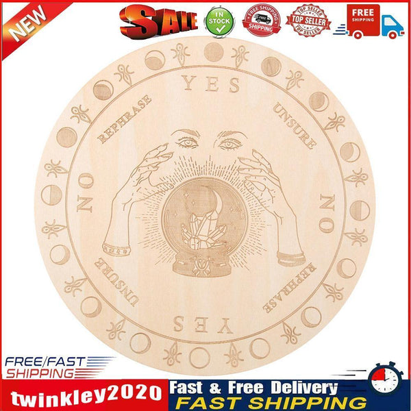 Wooden Pendulum Board Metaphysical Altar Coaster Sign Decor (No. 2 15cm) Newly