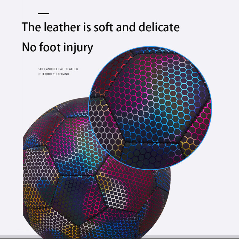 Standard Luminous Competition Football PU Reflective Soccer Ball for Beginn