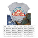 Independence Day Print Rainbow Tea T-Shirt (Light Grey XL)