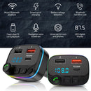 Car Bluetooth-compatible 5.0 FM Transmitter Mic Audio Receiver for 12V-24V
