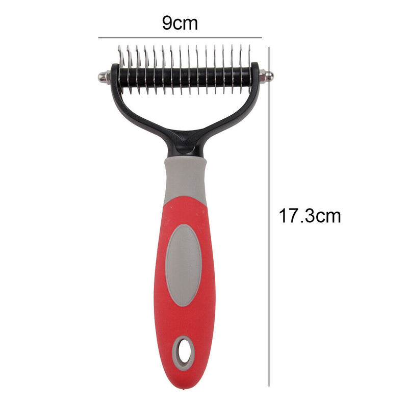 Pet Deshedding Brush Cat Dog Hair Grooming Care Comb Hair Shedding (Red L) Newly