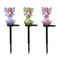 2*Solar Flower Fairy Light Outdoor Pixie Lawn Stake Lamp Garden Decor(Pink)