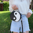 Retro Women Alligator Pattern Crossbody Bag Casual PU Hit Color Mini Round Purse