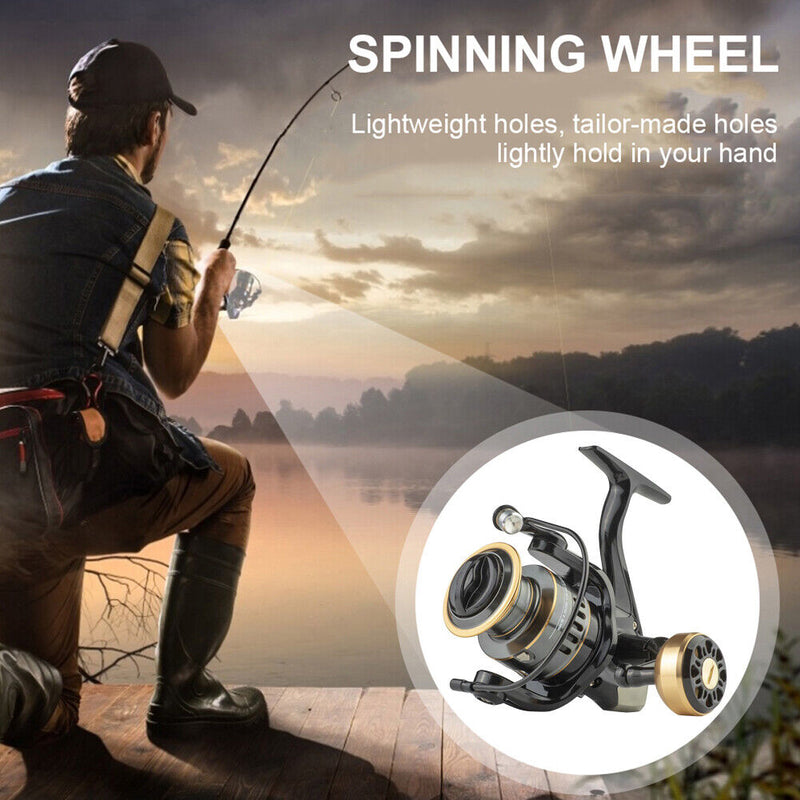 All-Metal Spinning Fishing Reel Gear Fixed Spool Reel Fish Wheel Fishing Tackle