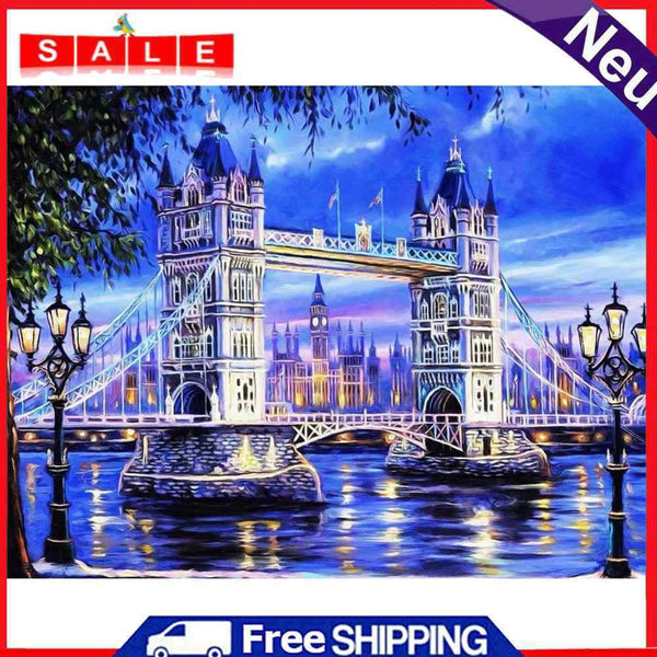 5D Full Square Diamond Painting DIY Bridge Rhinestone Picture for Christmas Gift