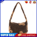 Cartoon Woollen Bear Print Underarm Handbag Women Top-handle Bag (Khaki)