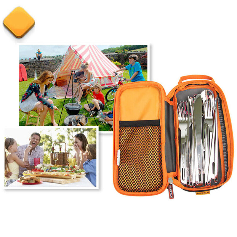 Picnic Cutlery Case Tableware BBQ Storage Carrying Bags for Outdoor Backpac
