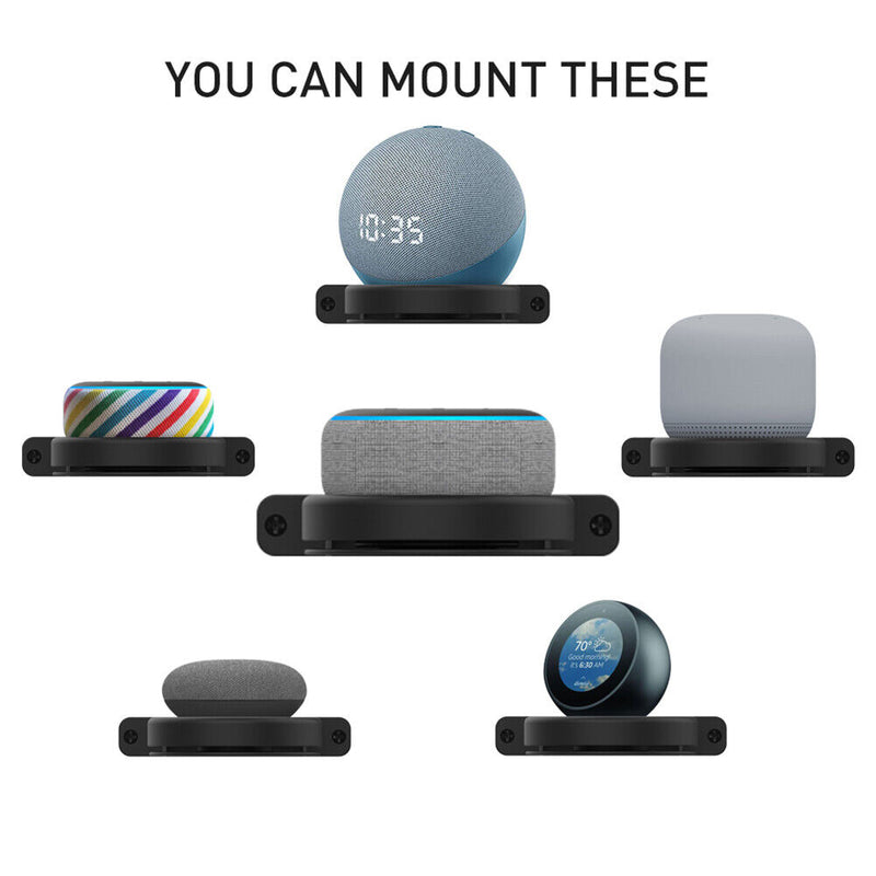 2pcs Smart Bluetooth-compatible Speaker Wall Bracket Outlet Holder (Black) Newly