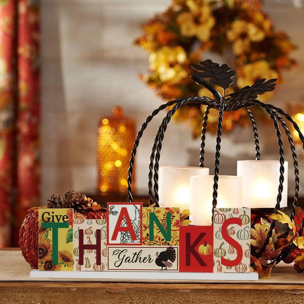 Large Size Double Sided Wooden Sign Fall and Halloween Decorations for Hom!