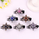Flower shape Dovetail Barrette Styling Tools Rhinestone Hairpin Hair Clips