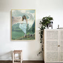 Frameless Oil Paint By Numbers DIY Angel Picture Craft Kit for Home Living Room