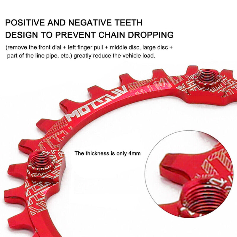 MOTSUV 104BCD Mountain Bike Crank Set Tooth Plate MTB Chain Ring Single Disc