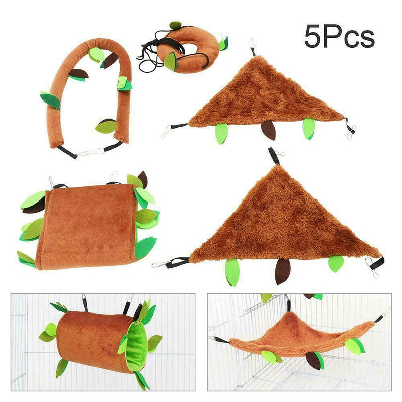 5Pcs Pet Hamster Bird Hanging Swing Hammock Animal Mouse Toys Bed Cage Rope G0Y8