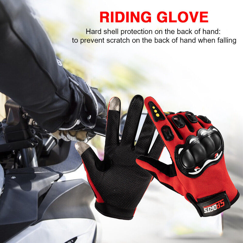 Anti-Skid MTB Bicycle Motorcycle Bike Protective Gloves (Red Full Finger) Newly