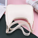 Simple Female Crescent Shape Crossbody Shoulder Bag Pure Color Messenger Handbag