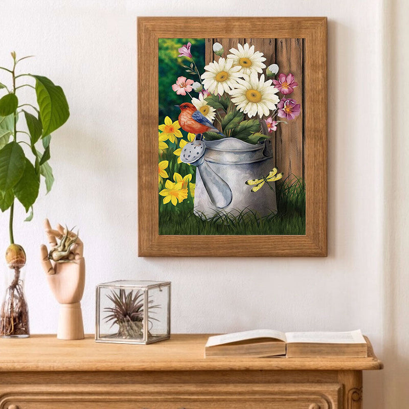 Bird and Flower Oil Paint By Numbers DIY Handpainted Picture Craft Home Decor