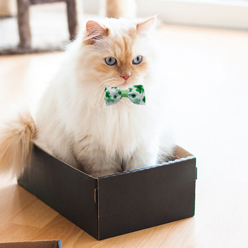 Dog Bow Tie St. Patricks Day Costume Soft Dog Cat Collar with Bow Tie (1) Newly