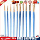 10pcs Blue Watercolor Gouache Paint Brushes Nylon Hair Painting Brush Set