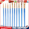 10pcs Blue Watercolor Gouache Paint Brushes Nylon Hair Painting Brush Set
