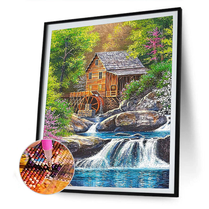 Diamond Painting Kit House Waterfall Full Round Rhinestone DIY Home Decorations