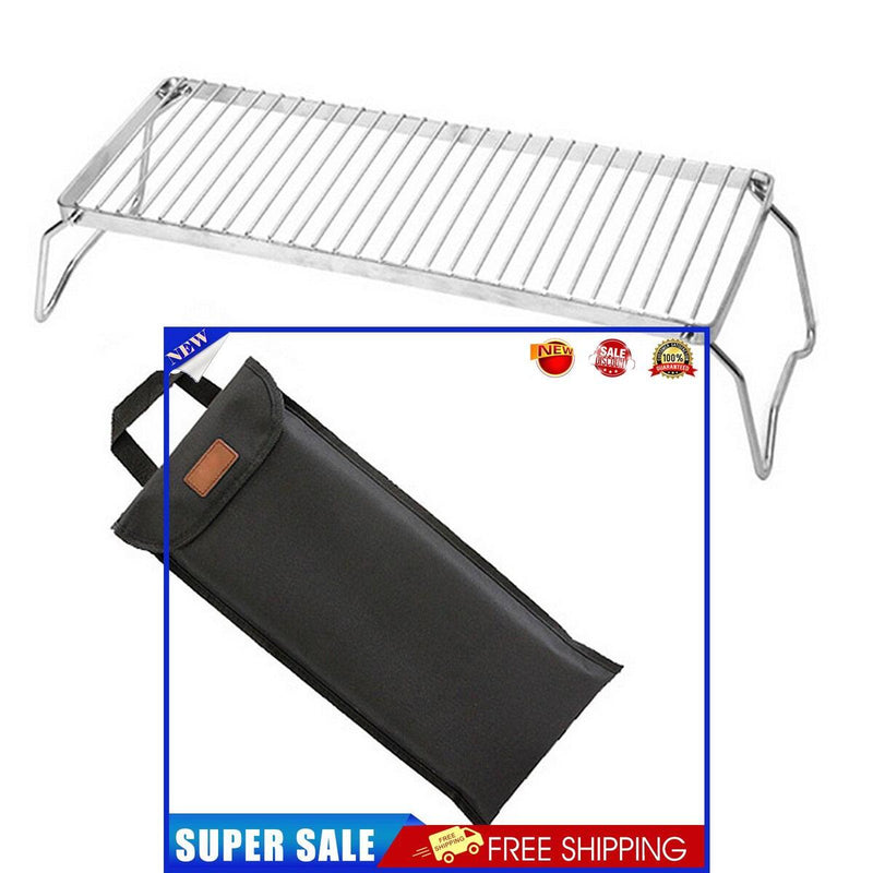 Outdoor Gas Stove Stand Foldable Backpack Fire Barbeque Grill Rack Stand