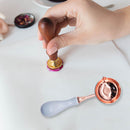 Sealing Wax Spoon Solid Wood Retro Wax Decorative Stamp Craft (Light Blue) Newly