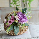Hand-woven Rattan Storage Basket Picnic Flower Girl Wicker Pot Gift Flower E6B4