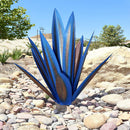 Blue Tequila Sculpture Hand Painted Metal Agave Ornaments Iron Art Plant Deco