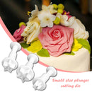 3pcs Silicone Star Plunger Fondant Mold Biscuit Cookies Cutter Cake Decor