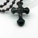 Black Obsidian Stone Cross Necklace Jewelry For Men Pendants