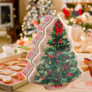 Christmas Tree Shaped Tin Box Cookies Candy Gift Storage Box Organizer Holder