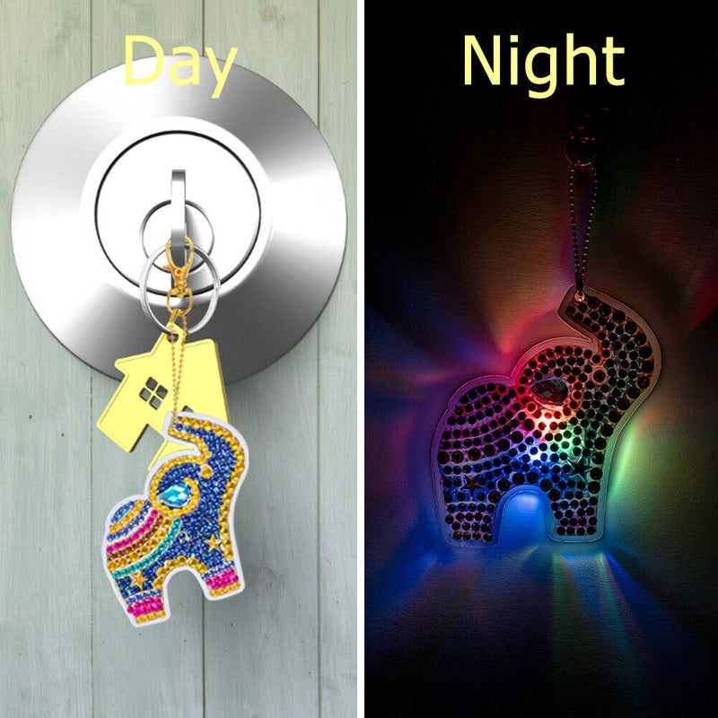 Elephant 5D Diamond Painting Keychain Slap Luminous DIY Pendant (dsk012) Newly