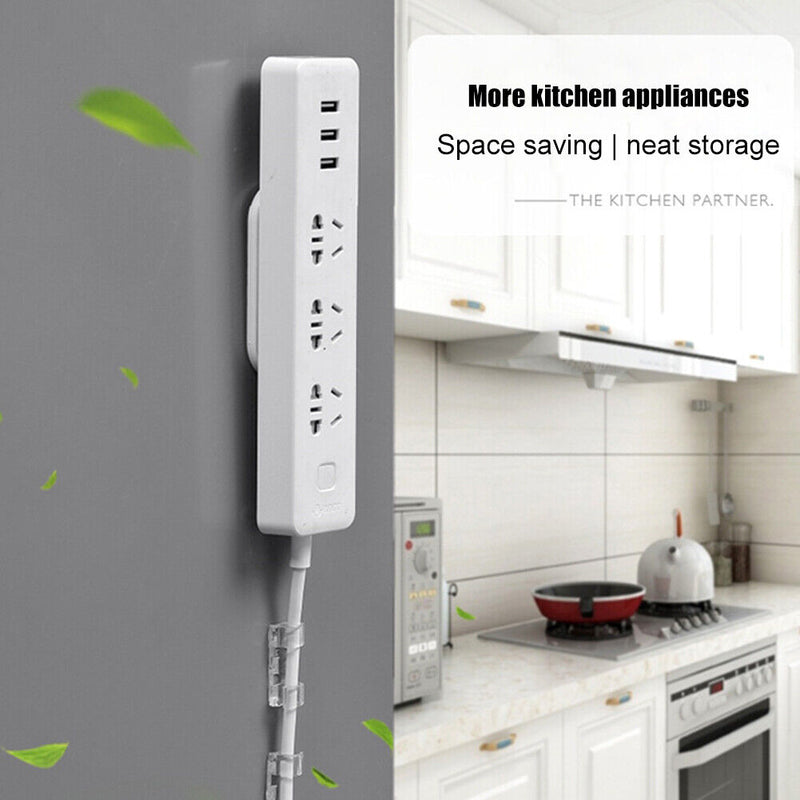 Adhesive Paste Wall Hanging Socket Holder Power Strip Organizer Storage Shelf