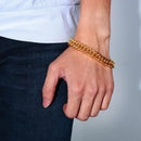 Men Fashion Bracelet Luxury Hip Hop Stainless Steel Link Chain Cuban Bracelet