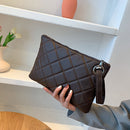 Party Evening Lattice Envelope Bag Women Pure Color Leather Large Capacity Pouch