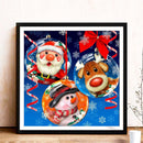 Full Drill Round Diamond Painting 5D DIY Snowman Elk Cross Stitch Embroidery Kit