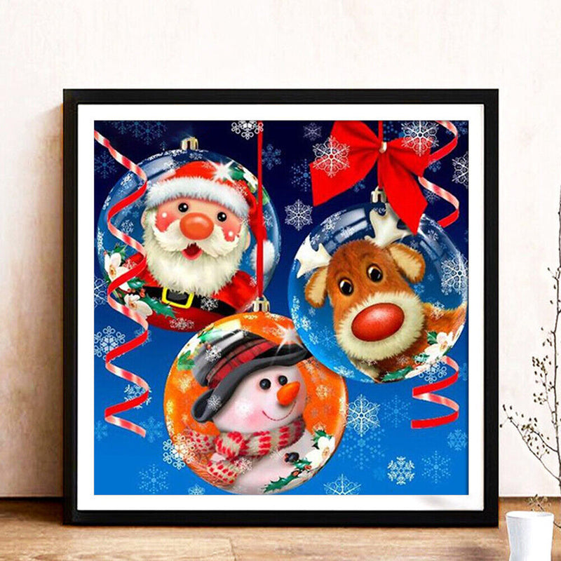 Full Drill Round Diamond Painting 5D DIY Snowman Elk Cross Stitch Embroidery Kit