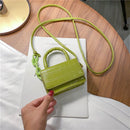 Alligator Pattern Shoulder Crossbody Bag Women PU Leather Mini Handle Tote Purse