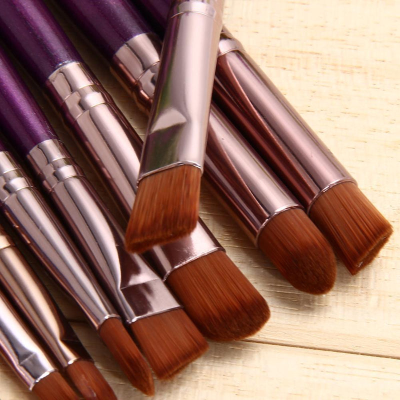 15pcs Eyeshadow Makup Brushes Tool Eye Powder Brush Set?Purple Coffee? Newly